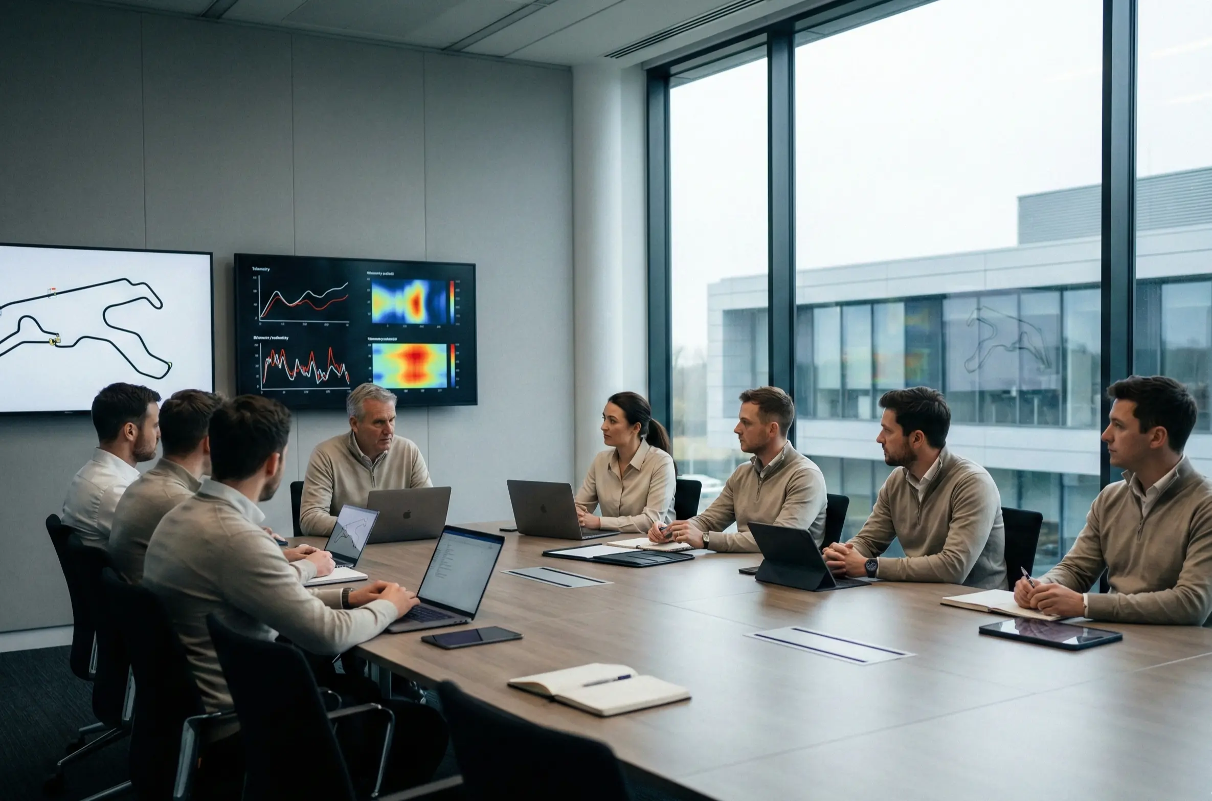 Formel-1-Strategiebesprechung im Teamquartier